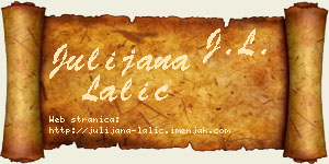 Julijana Lalić vizit kartica